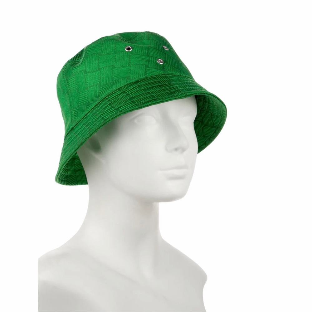 Bottega Veneta Green Textured Bucket Hat